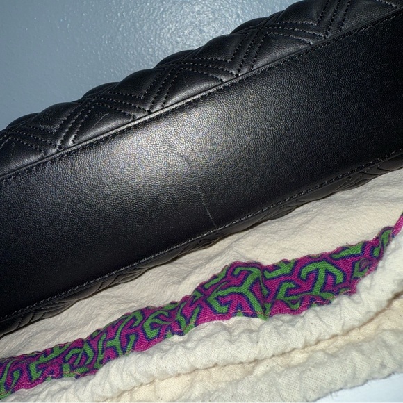 Tory Burch Black Quilted Shoulder Bag & Tory Burch Fleming Slim Wallet - Picture 8 of 16